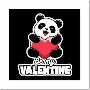 Be My Valentine Cute Panda Posters and Art